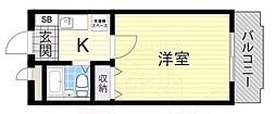 セレッソコート大阪城前 1Kの間取図画像