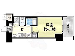 プレサンス大阪城公園パークプレイス 1Kの間取図画像