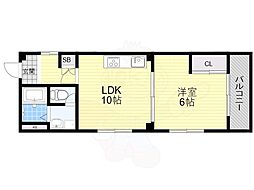 Jコート 1LDKの間取図画像