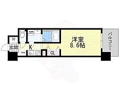ドゥーエ森ノ宮 1Kの間取図画像