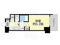 プレサンス大阪城公園パークプレイス 1Kの間取図画像