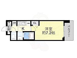 プレサンス天王寺ノースヴィアーレ 1Kの間取図画像