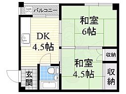 マック北巽 2DKの間取図画像