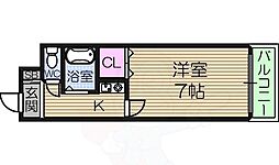 味原青山ビル 1Kの間取図画像