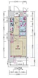 プレサンス森ノ宮THEゲート 1Kの間取図画像