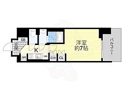 ルネフラッツ谷町四丁目 1Kの間取図画像