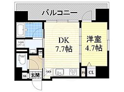 セイワパレス玉造駅前 1DKの間取図画像