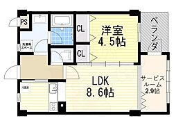 EASTRITZ巽 1SLDKの間取図画像
