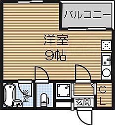 カトルセゾン四季 1Kの間取図画像