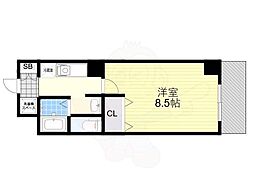 M'PLAZA布施弐番館 1Kの間取図画像