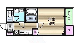 クイーンライフ東今里 1Kの間取図画像