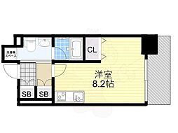 KDXレジデンス本町橋 ワンルームの間取図画像