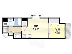 GLADIO上町台 1DKの間取図画像
