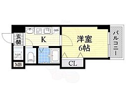 CITYSPIRE布施 1Kの間取図画像