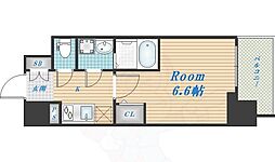 ESLEAD大阪城南GRANDUX 1Kの間取図画像
