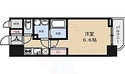 エスプレイス大阪城サウス 1Kの間取図画像