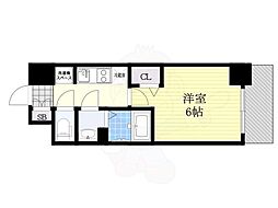 グランカリテ大阪城EAST 1Kの間取図画像