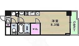 Lalaplace四天王寺夕陽ヶ丘 ワンルームの間取図画像