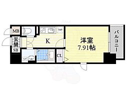 Aden谷町 1Kの間取図画像