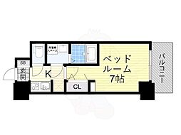 ファーストフィオーレ大阪城イースト 1Kの間取図画像