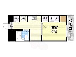 メゾンハーミティジ 1DKの間取図画像