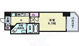 アメニティ心斎橋イースト 1Kの間取図画像