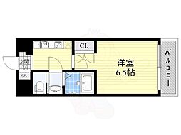 オズレジデンス今里南 1Kの間取図画像