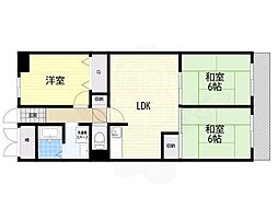 ネオコーポ鶴橋 3LDKの間取図画像