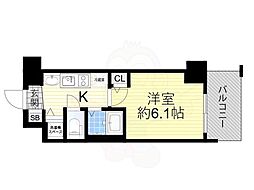 プレサンス大阪城公園パークプレイス 1Kの間取図画像