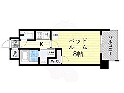 ヴェルテックス 1Kの間取図画像