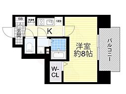 ララプレイス天王寺シエロ 1Kの間取図画像
