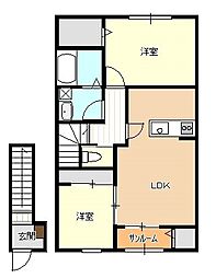 Sauvignonblanc2 2LDKの間取図画像
