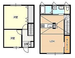 LaLaflatsB 2LDKの間取図画像