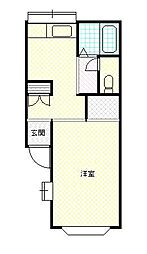 SingleFlat波多 1Kの間取図画像