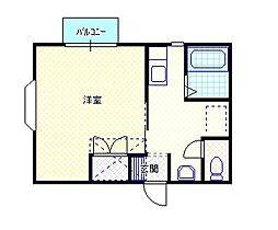 ブリーザ・ハイツ1 1Kの間取図画像