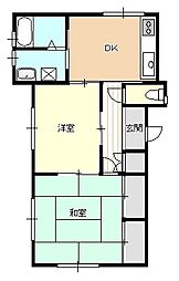 ハウスポプラ 2DKの間取図画像