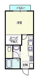バンビ 1Kの間取図画像