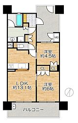 ローレルコート神戸元町 2LDKの間取図画像