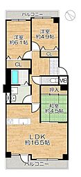 シーアイマンション須磨エクシード 3LDKの間取図画像