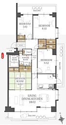 西舞子パークホームズ4号棟 4LDKの間取図画像