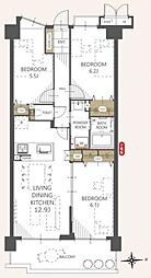 グレーシィ須磨アルテピア3番街・1 3LDKの間取図画像