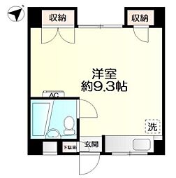 小田急小田原線 経堂駅 徒歩9分の賃貸アパート 3階ワンルームの間取り