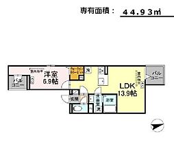 セレスティア祖師谷 1LDKの間取図画像