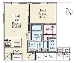 東急田園都市線 三軒茶屋駅 徒歩8分の賃貸マンション 3階1LDKの間取り