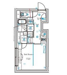 京急本線 梅屋敷駅 徒歩8分の賃貸マンション 4階1Kの間取り