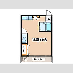 京王線 八幡山駅 徒歩8分の賃貸アパート 2階ワンルームの間取り