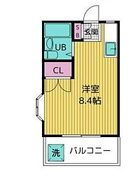 東急世田谷線 西太子堂駅 徒歩6分の賃貸マンション 3階ワンルームの間取り