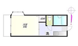 小田急小田原線 経堂駅 徒歩2分の賃貸アパート 1階1Kの間取り