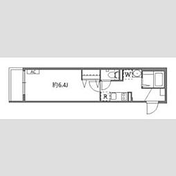 京急本線 六郷土手駅 徒歩5分の賃貸マンション 2階1Kの間取り