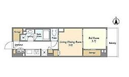 東急田園都市線 駒沢大学駅 徒歩6分の賃貸マンション 4階1LDKの間取り